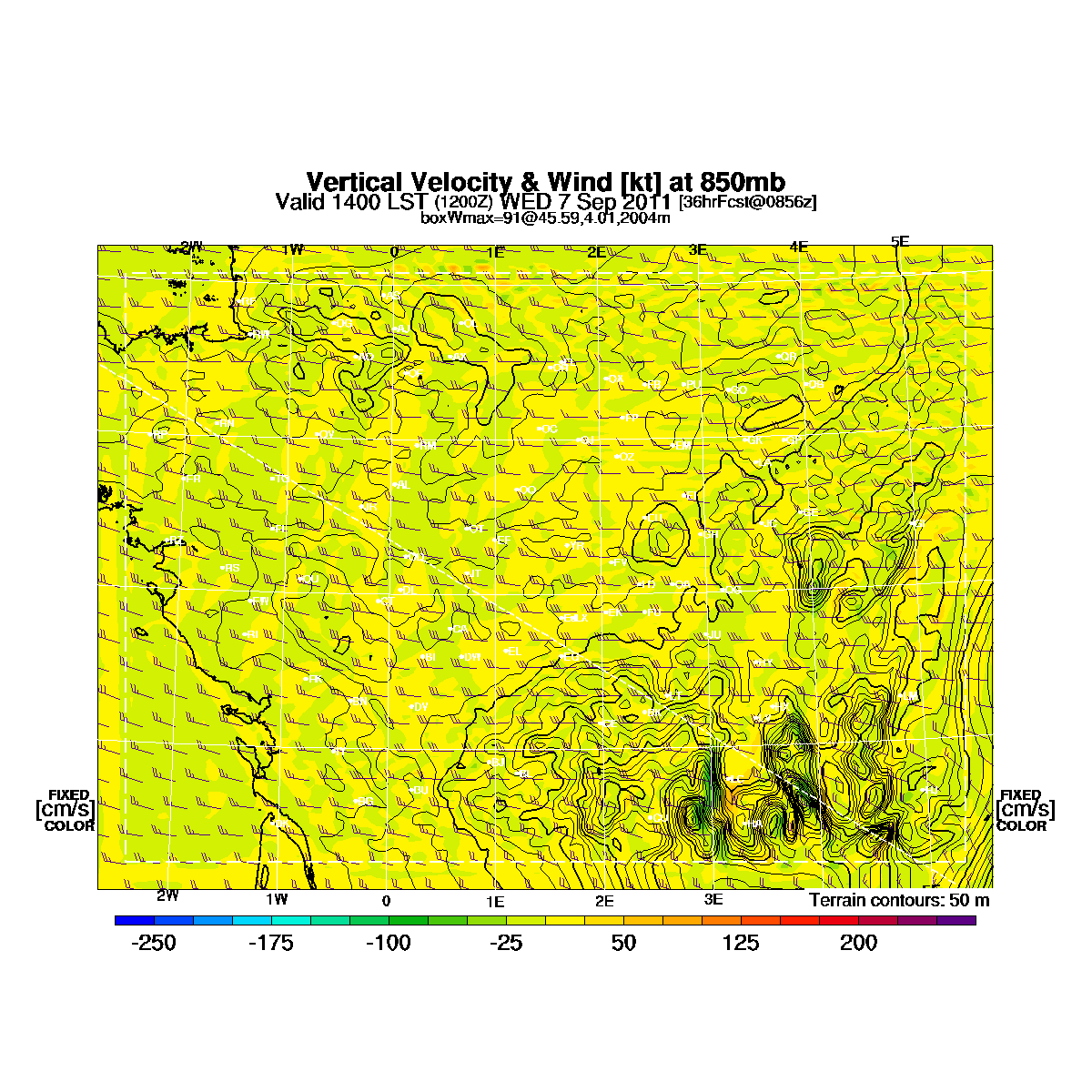 Carte des vents RASP / Cliquer pour lien